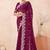 Wine color resham multi kashmiri embroidery work saree