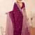 Wine color resham multi kashmiri embroidery work saree