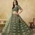 Dark Green Art Silk Embroidered Lehenga Choli Set for Wedding