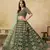 Dark Green Art Silk Embroidered Lehenga Choli Set for Wedding