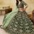 Dark Green Art Silk Embroidered Lehenga Choli Set for Wedding