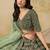 Dark Green Art Silk Embroidered Lehenga Choli Set for Wedding