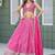 Rani Pink Leheriya Print With Embroidered Faux Georgette Lehenga Choli