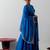 blue plain chanderi lehenga set