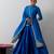 blue plain chanderi lehenga set