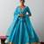 blue plain chanderi lehenga set