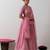 pink plain chanderi lehenga set