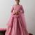 pink plain chanderi lehenga set