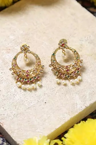 Kundan stone choker necklace set
