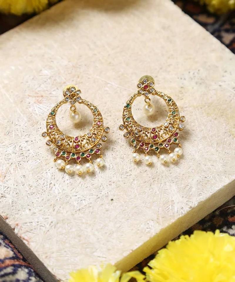 Kundan stone choker necklace set