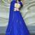 BLUE ZARI AND CODING LACE WORK WITH LEHERIYA PRINTED GEORGETTE SEMI STITCHED LEHENGA CHOLI