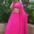 PINK ZARI AND CODING LACE WORK WITH LEHERIYA PRINTED GEORGETTE SEMI STITCHED LEHENGA CHOLI