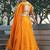 ORANGE ZARI AND CODING LACE WORK WITH LEHERIYA PRINTED GEORGETTE PARTY SEMI STITCHED LEHENGA CHOLI