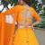 ORANGE ZARI AND CODING LACE WORK WITH LEHERIYA PRINTED GEORGETTE PARTY SEMI STITCHED LEHENGA CHOLI