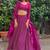 PURPLE ZARI AND CODING LACE WORK WITH LEHERIYA PRINTED GEORGETTE SEMI STITCHED LEHENGA CHOLI