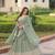 Green Faux Georgette With Sequins & Zari Multi Embroidered Lehenga