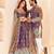 Lavender embroidered lehenga & matching men's kurta set couple combo