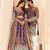Lavender embroidered lehenga & matching men's kurta set couple combo