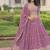 Onion pink Faux Georgette With Sequins & Zari Multi Embroidered Lehenga