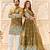 Mehendi Green embroidered lehenga & matching men's kurta set couple combo