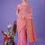 Light pink color linen cotton zari weaving work saree
