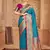 blue color art silk blend woven work saree
