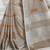 Light beige color linen embroidered work saree