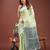 Light green color linen cotton saree with blouse