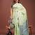 Light green color linen cotton saree with blouse