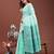 Sea green color linen cotton saree with blouse