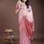 Pink color linen cotton woven saree with blouse