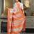 Multicolor linen cotton flower woven work saree