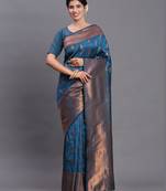 blue color  art silk zari woven work saree 
