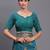 teal blue color  art silk zari woven work saree 