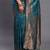 teal blue color  art silk zari woven work saree 