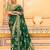 green color premium crepe silk blend saree with rich zari weaving | elegant party & festive wear