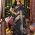 Black color linen cotton woven saree