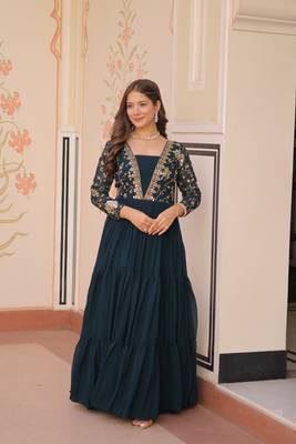 Rama Sequins Zari Embroidered gown 3