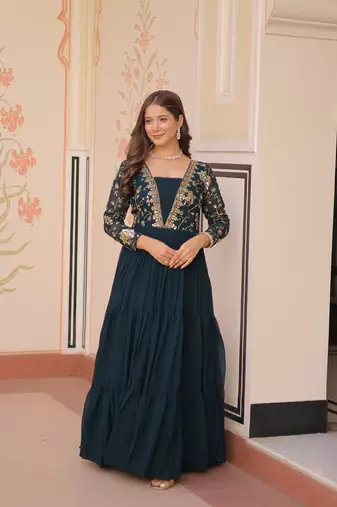 Rama Sequins Zari Embroidered gown