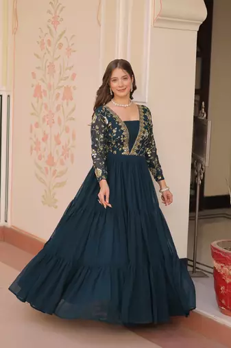 Rama Sequins Zari Embroidered gown