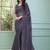 Pastel mauve purple embroidered georgette wedding party wear saree with heavy work blouse