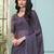 Pastel mauve purple embroidered georgette wedding party wear saree with heavy work blouse