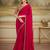 Red shining faux georgette embroidered border party trendy saree