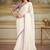 White sparkle faux georgette embroidered border party trendy saree