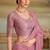 Onion pink sparkle faux georgette embroidered border party trendy saree
