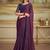 Dark purple twin shaded faux georgette embroidered border party trendy saree