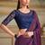 Dark purple twin shaded faux georgette embroidered border party trendy saree