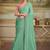 Sea green tissue faux georgette embroidered border party trendy saree