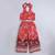Red floral printed soft crepe kids halter neck top with flared palazzo pants co-ord set | stylish summer casual wear