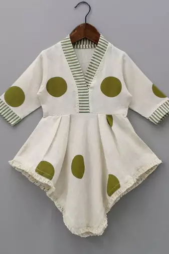 Off white rayon co-ord set for girls | soft rayon top with printed rayon bottom | casual kids wear outfit